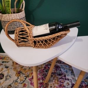 Vintage wicker wine caddy